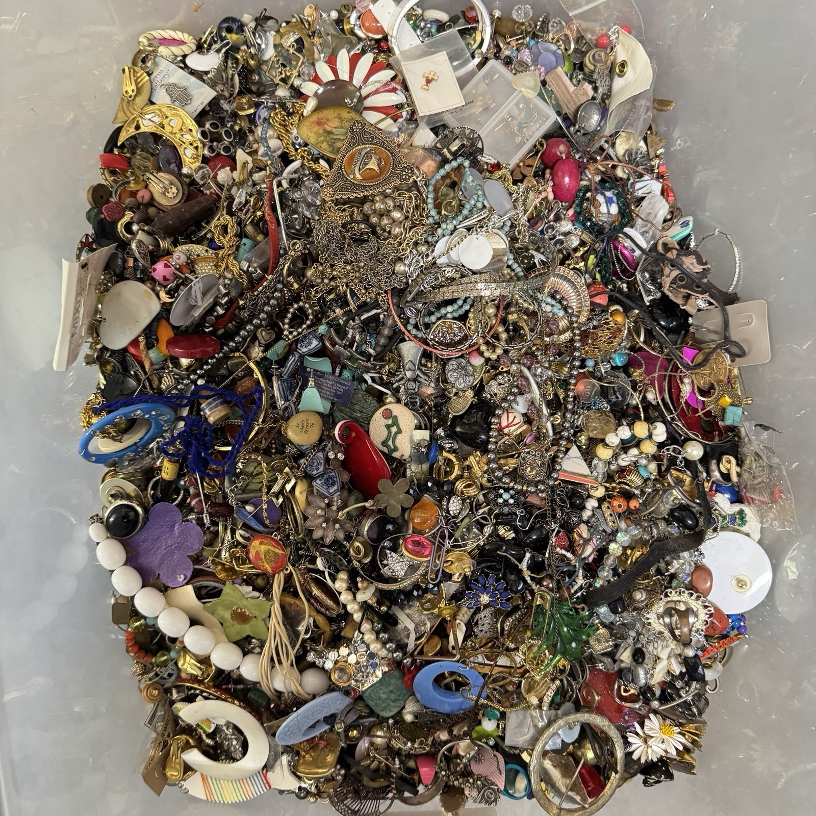 10 Pound Unsorted Tangled Jewelry Vintage Modern Wear Junk Treasure Hunt