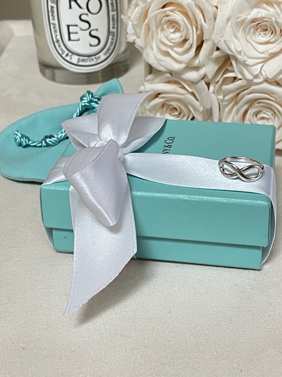 Tiffany & Co. Infinity Silver Ring size 5.5 $415 in Tiffany Blue Box