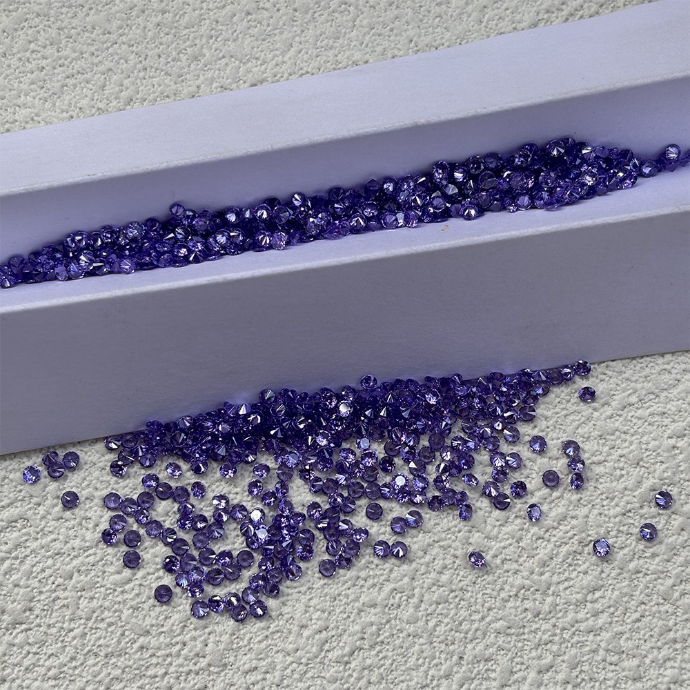 High Quality Loose Zirconia 1000pcs Lavender Round Cut 0.8mm-10mm for Jewelry