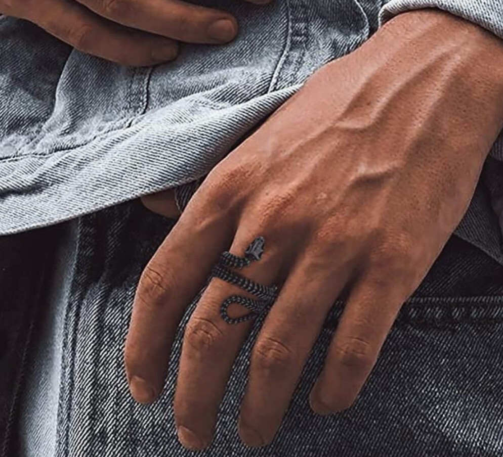 Bandmax Retro Biker Snake Rings Ideal Christmas or Birthday gift