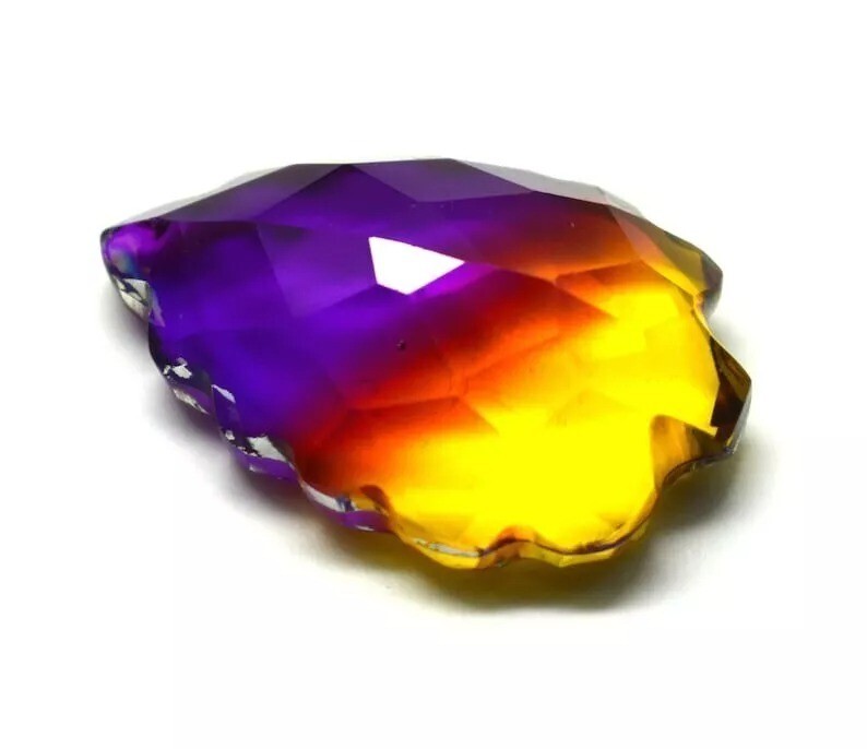 Ametrine Pear Cut Carving 90-92 Ct Bi-Colour Making Pendant Loose Gemstone