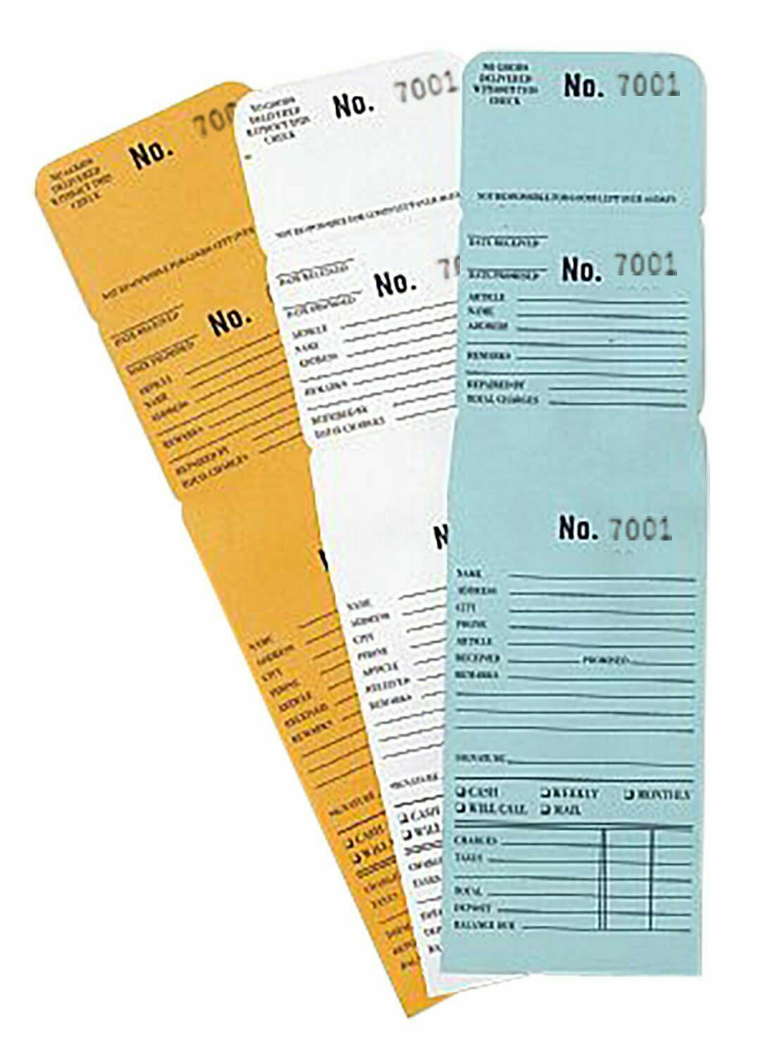 1000 Jewelry & Watch Repair Three Part Tier Craft Job Envelopes Numbered Colored