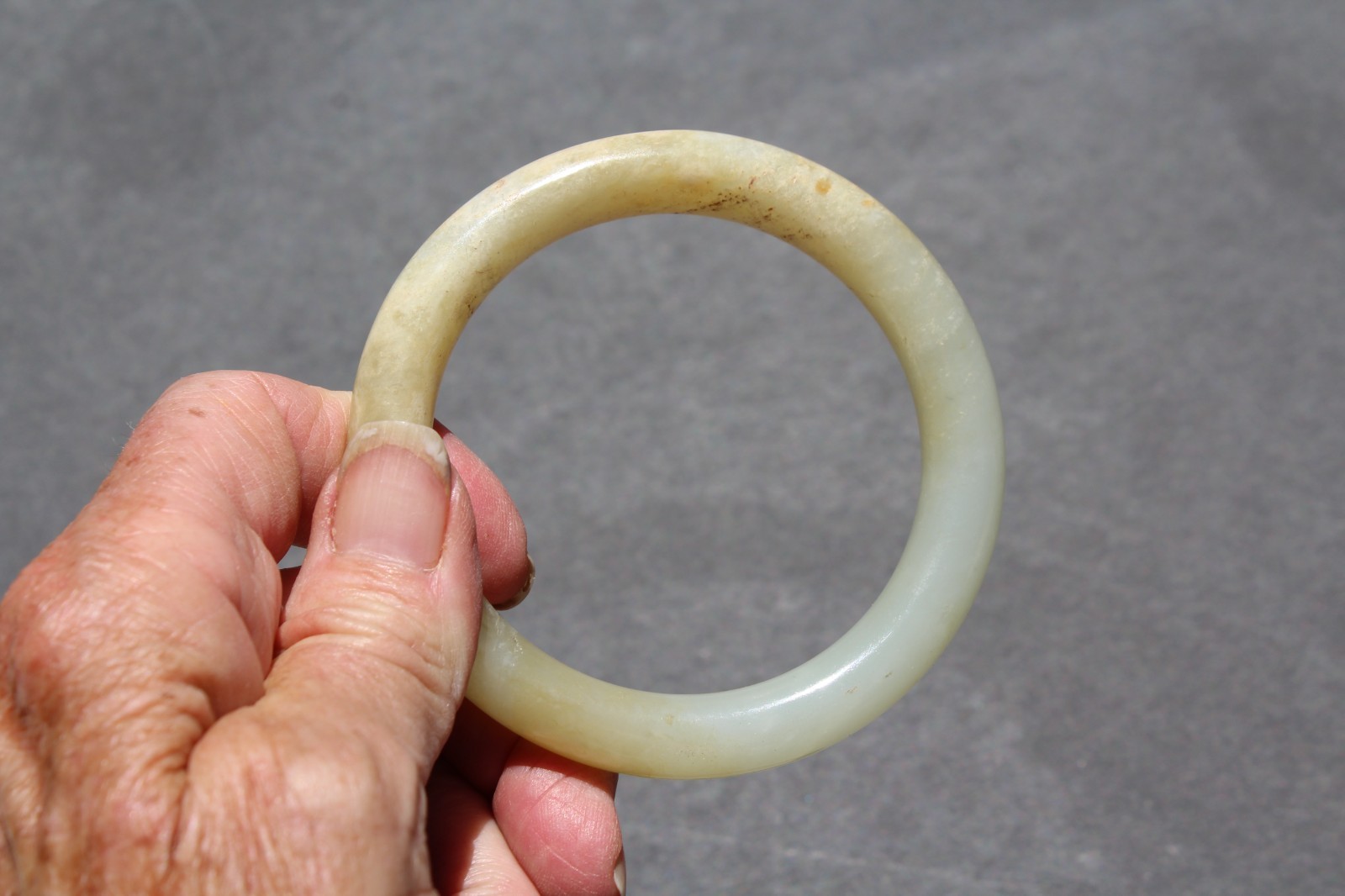 VTG.Galleria L.A. CANO Pre Colombian Repro Carnelian Jade Bangle W/Cert #P1085