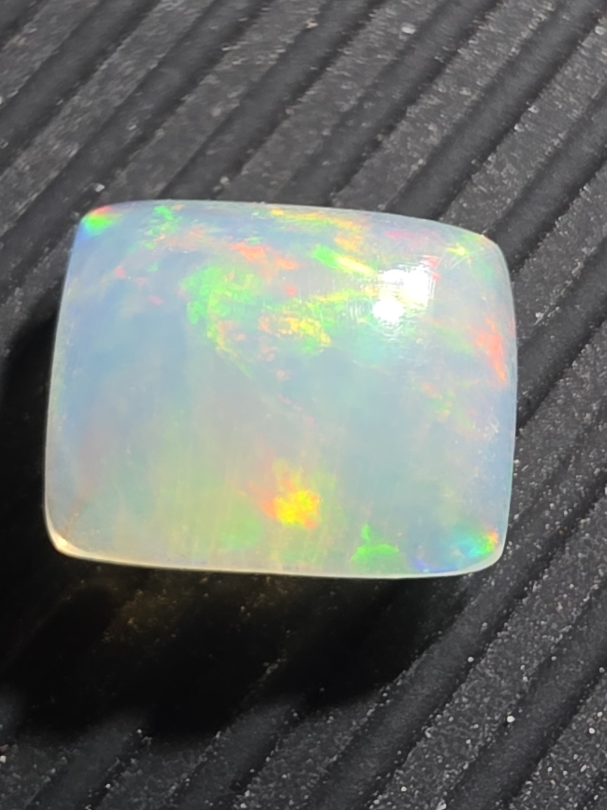 Opal White/Multicolor Cushion Cabochon Loose Gemstone 1.220 ct High Flash