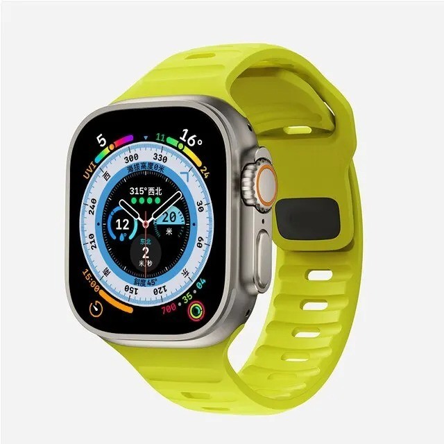For Apple Watch Series Ultra 3 11 10 9 8 7 iWatch 49mm Silicone Sport Band Strap