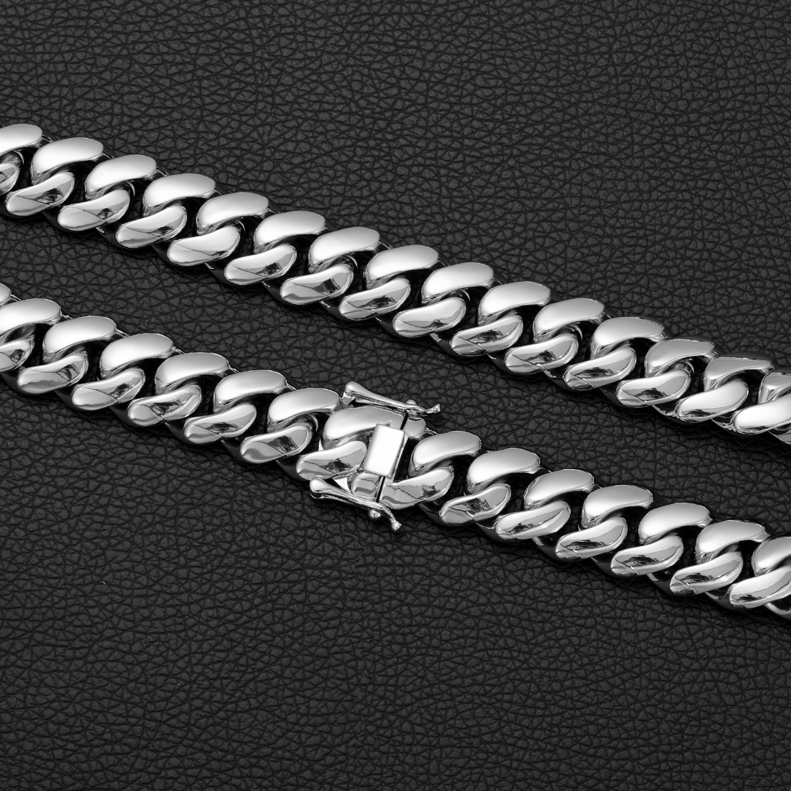 Stainless Steel Miami Hip Hop Cuban Chain Necklace Bracelet 10-22MM