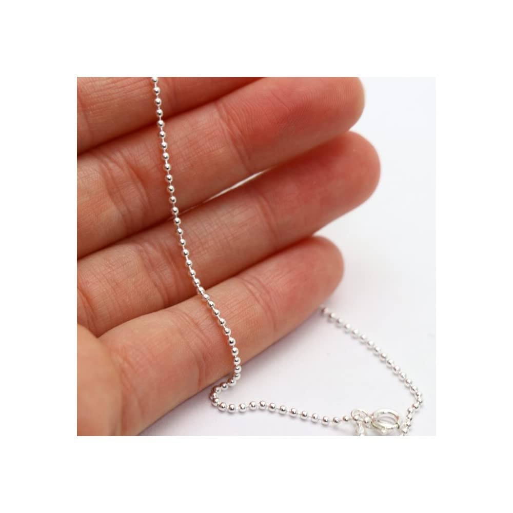 Verona Jewelers 925 Sterling Silver Italian 1.5Mm 2Mm Silver Bead Ball Chain