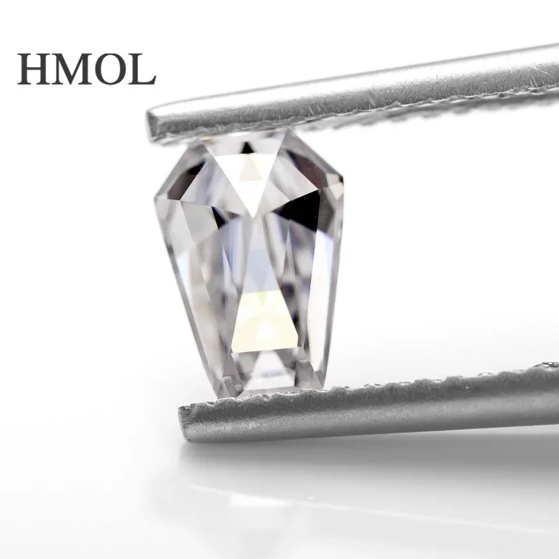Fancy Cut Loose Moissanite Stones Coffin Shape D VVS1 Gemstones GRA Pass Tester
