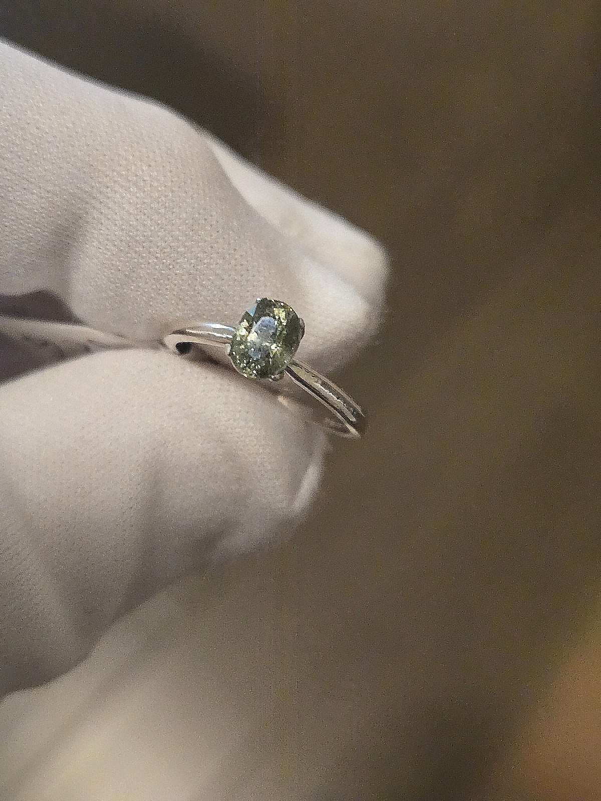 0.81CT DEMANTOID STERLING SILVER RING! EXCELLENT STONE/FINE LUSTER/FLASH/COLORS!