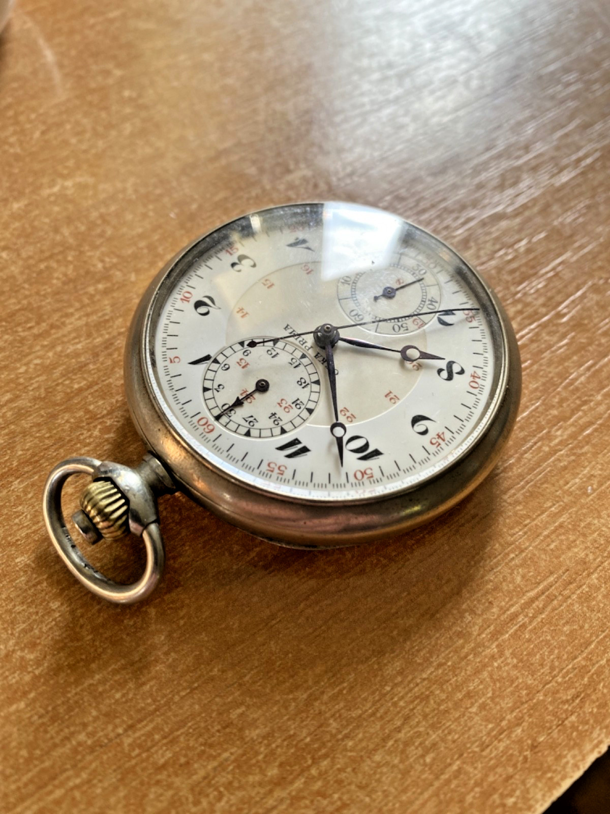 Excelsior Park chronograph Oska Prima enamel dial