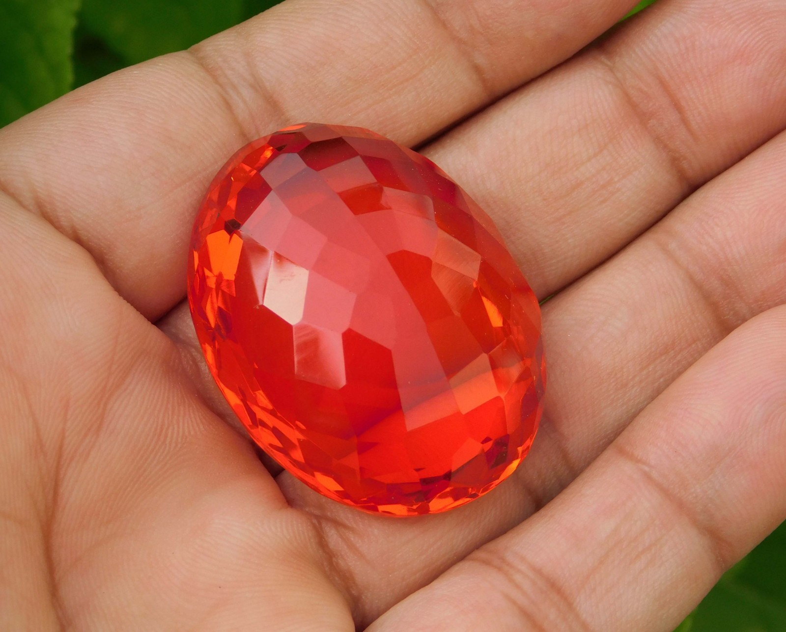 131.95Ct. Huge Natural Oval Cut Mexican Orange Fire Opal Loose Gemstone