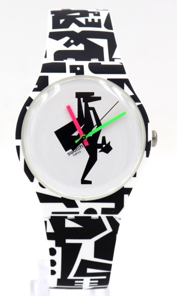 New Swiss Swatch GROTESK Arts Watches FREEZE TIME Silicone Watch SO29Z147 $110