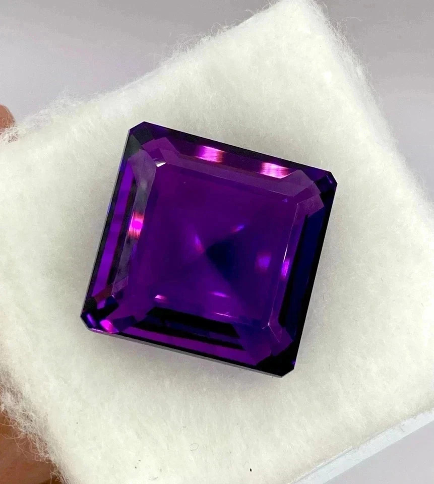 119 Carat Huge Purple Amethyst Octagon Cut Flawless Certified Loose Gemstone