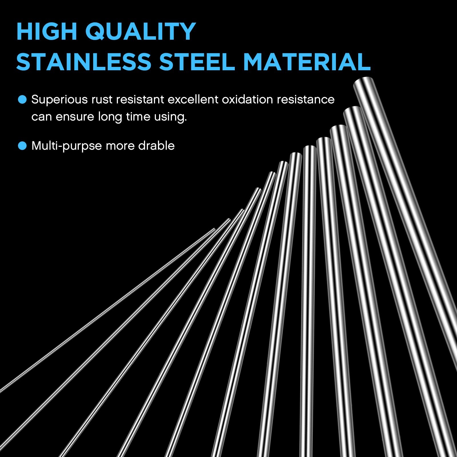 Stainless Steel Spring Wire Assortment 40 cm Music Wire 12 Sizes 104 Pcs