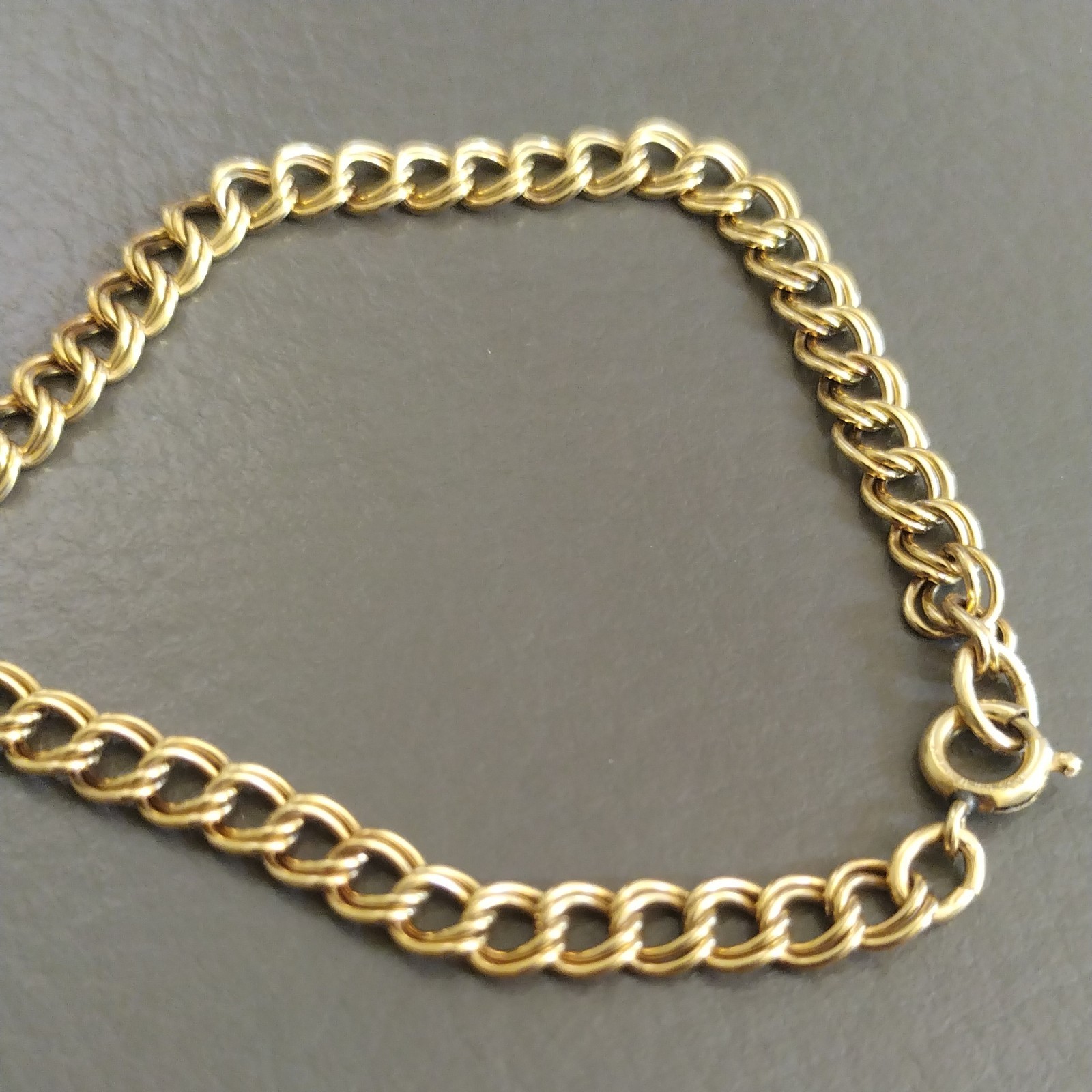 Vintage TIMET 10K Gold Pendant 3 Rubies OC Tanner 1/20 12K GF Double Link Chain