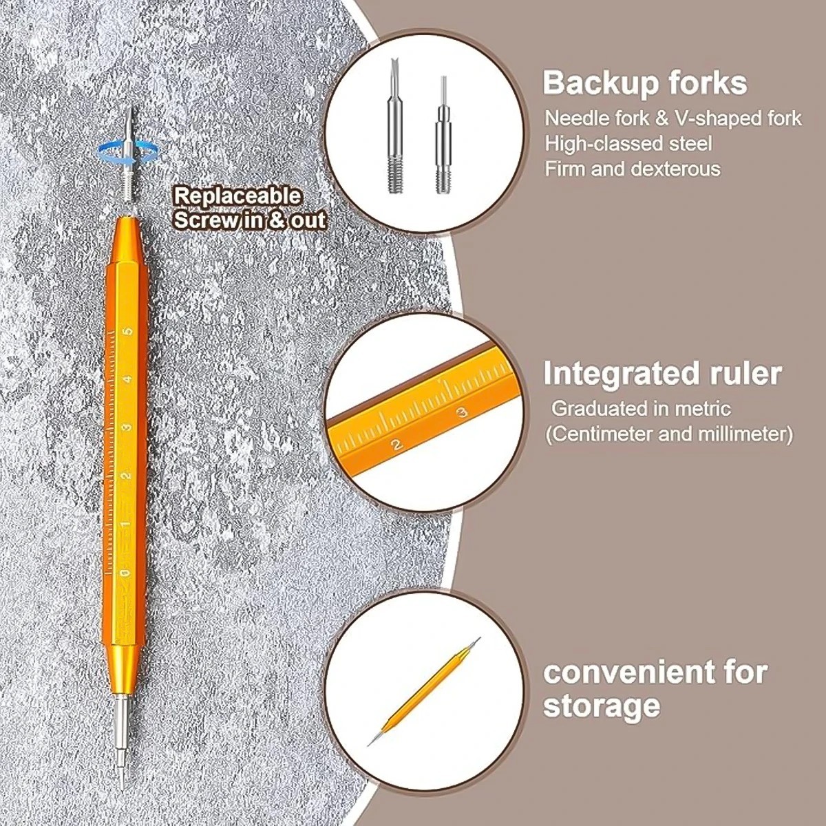 Watch Repair tool – Metal Watch Band Spring Bar Link Remover with Ruler