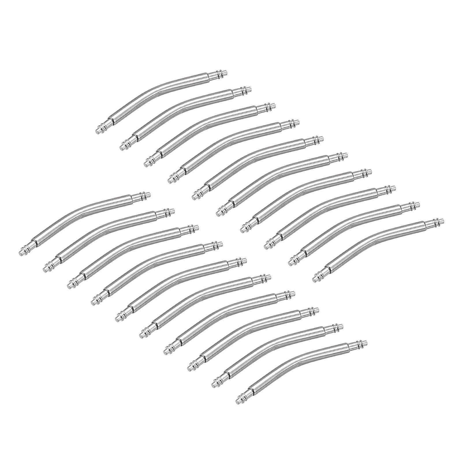 20 pcs 22mm Curved Spring Bar Pins 1.8mm Dia Stainless Steel Watch Band Link Pin