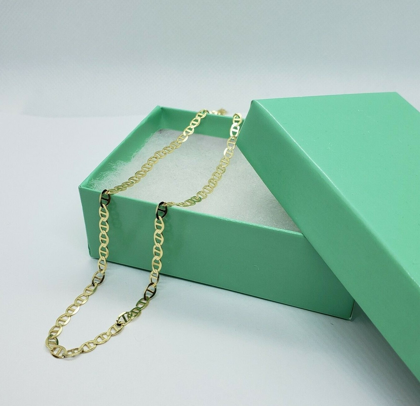 10K Solid Yellow Gold Anchor Link Chain Necklace 3mm Men Women 16″~30″