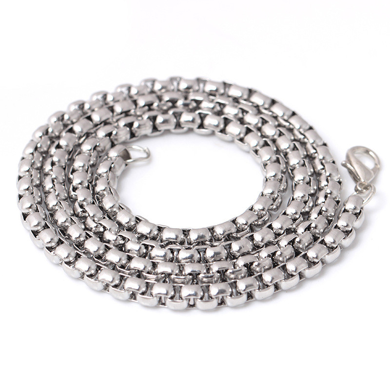 5pcs/lot Stainless Steel Square Rolo Link Chain Box Chain Necklace for Men Women