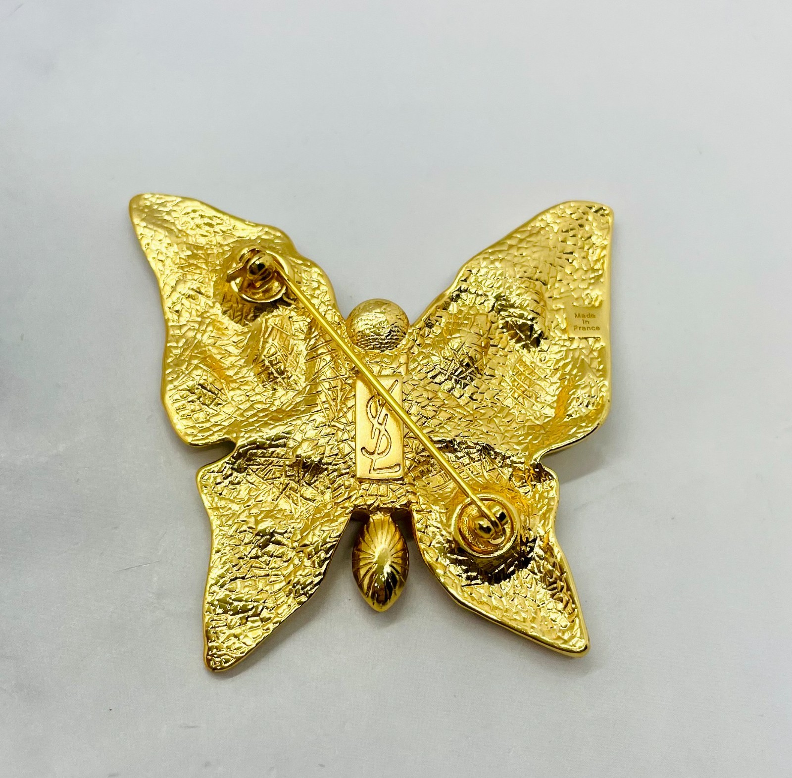 YSL YVES SAINT LAURENT Butterfly Statement Brooch Pin – Pre owned / MI6352