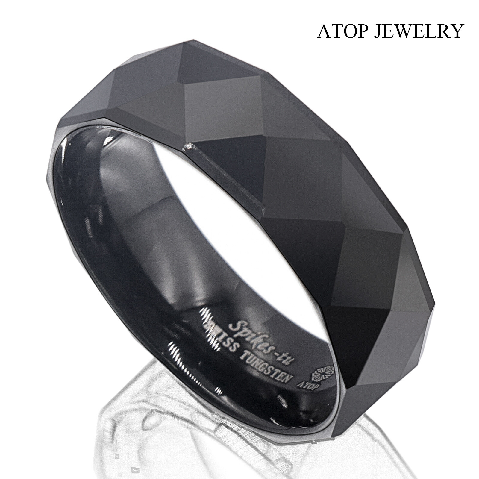 8mm Black Tungsten Carbide Brushed Comfort Fit Wedding Band Ring Men’s-Women’s