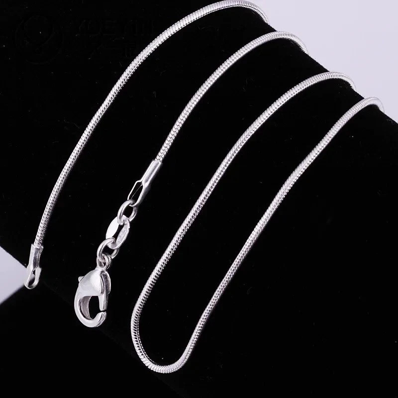 Men&Women’s 925 Sterling Silver Tarnish-Free Italian Snake Chain Necklace 16-24