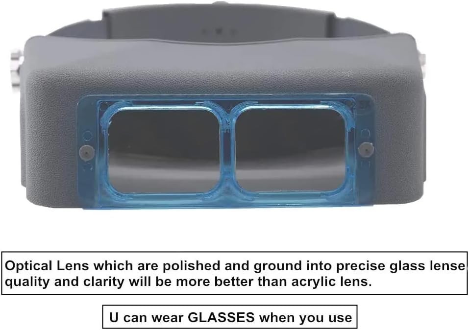 Headband Magnifier Double Lens Head Mounted Reading Loupe Jewelry Visor