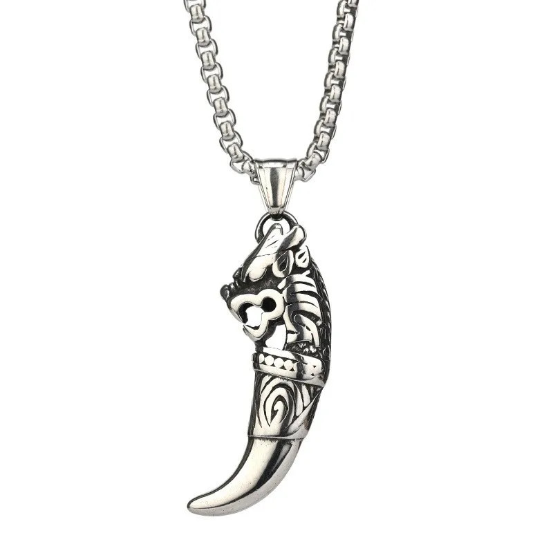 Men’s Titanium Steel Necklace Hip Hop Punk Trendy Anchor Pendant Stainless Steel