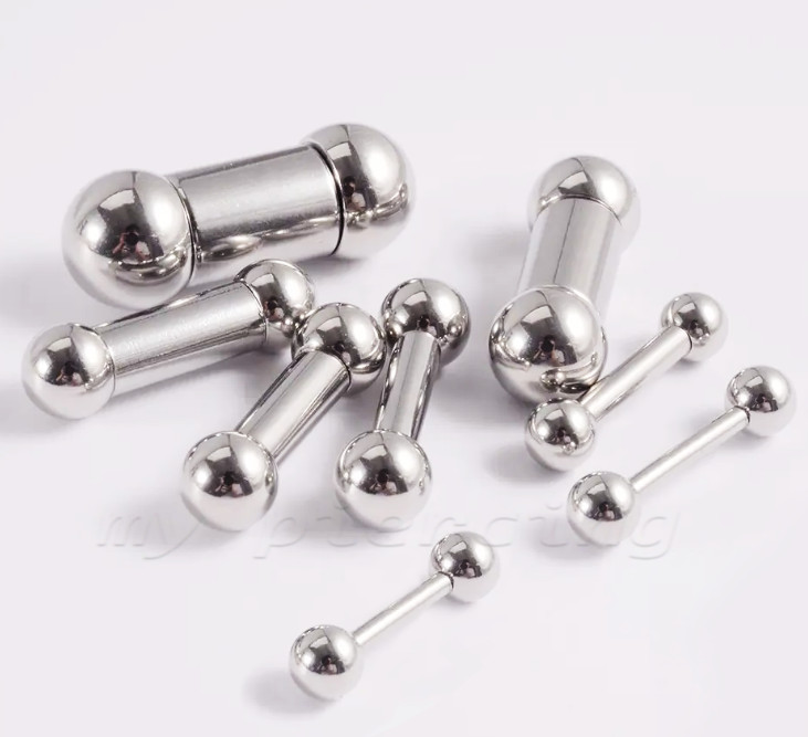 PAIR Steel Industrial Eyebrow Ear Cartilage Tragus Tongue & Nipple Ring Barbell