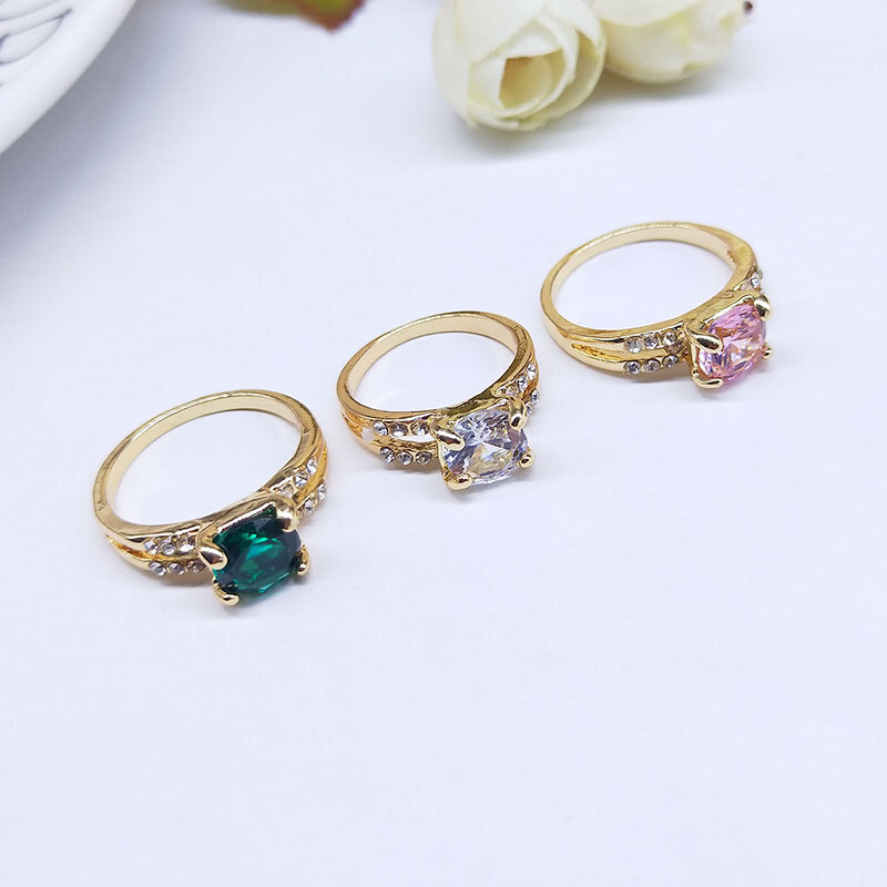 Wholesale Colorful Zircon Crystal Mixed Rings Bulk Finger Band Ring Jewelry Lot
