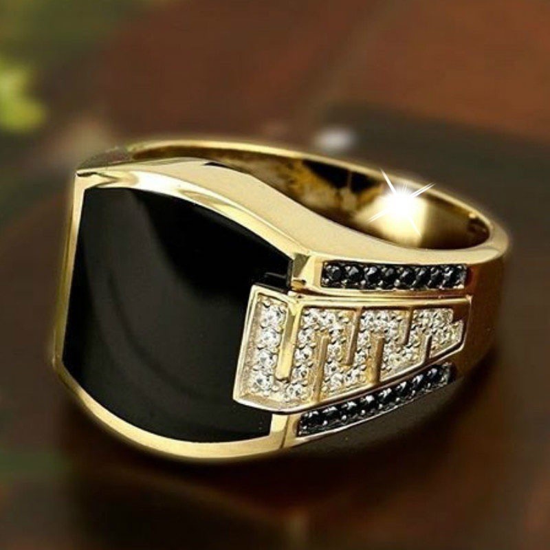 Sterling Silver Handmade Jewelry Black Men’s Ring All Size Fashion Ring 2025