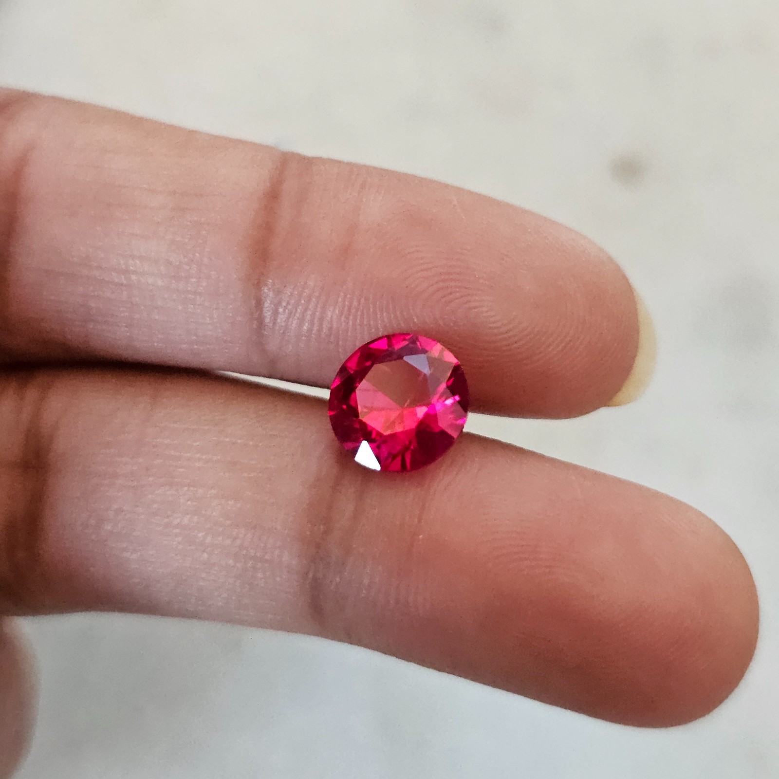 2 pcs 2.95 Ct each Ruby Round Cut Loose Gemstone Red July Birthstone