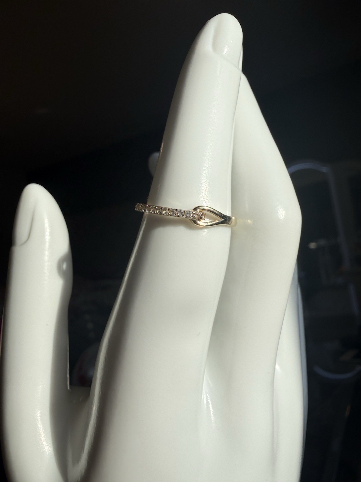 Real 10K Gold CZ Ring Size 6 Delicate Everyday Minimalist Ring