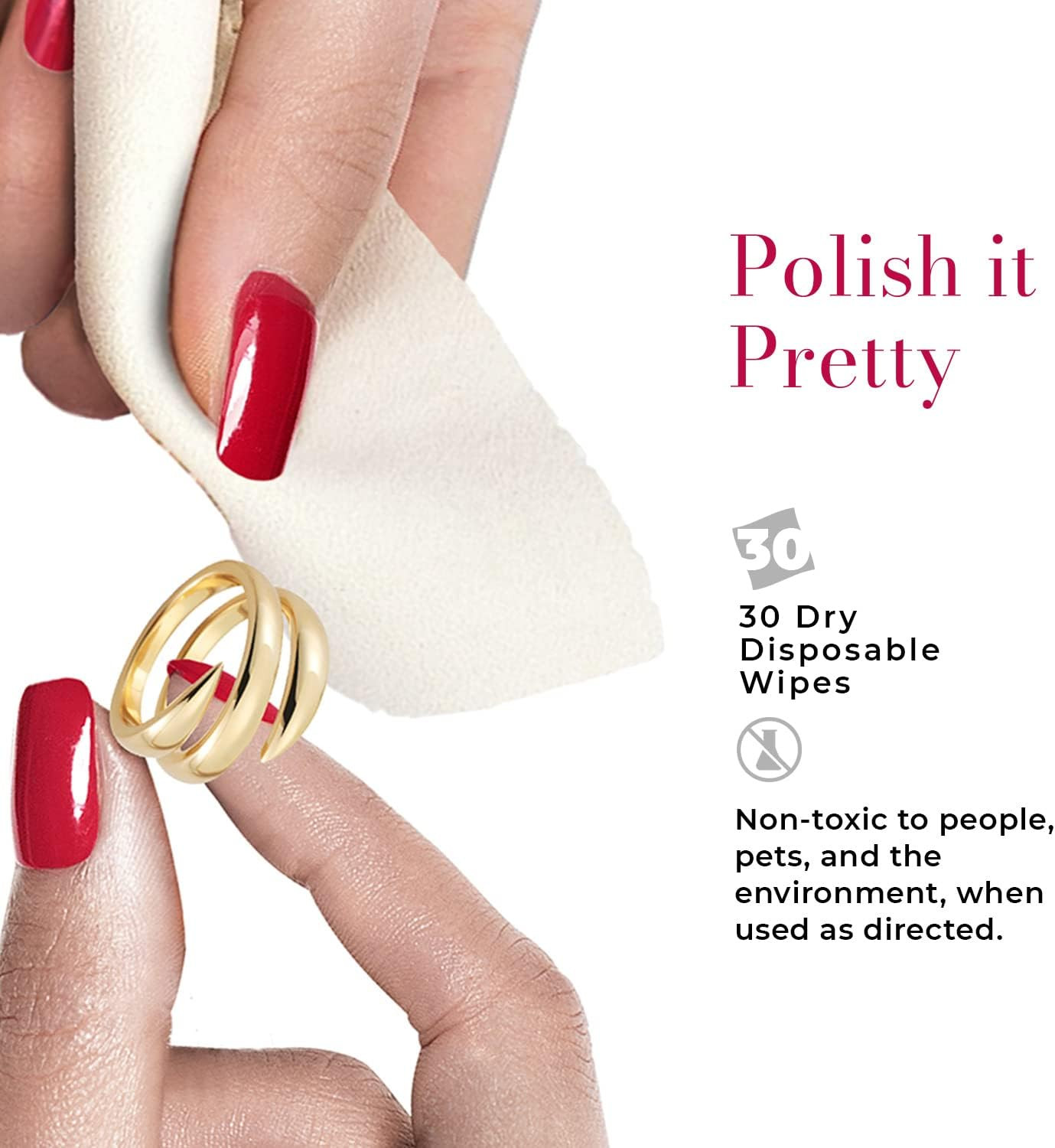 CONNOISSEURS Premium Edition Jewelry Wipes for Gold & Silver Jewelry – 30 Pack