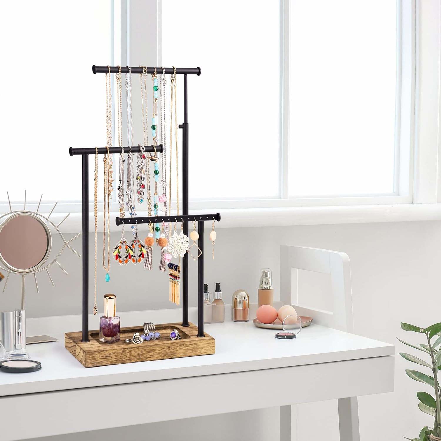 SRIWATANA Jewelry Organizer Stand, Extra Tall Necklace Holder Jewelry Holder, Gi