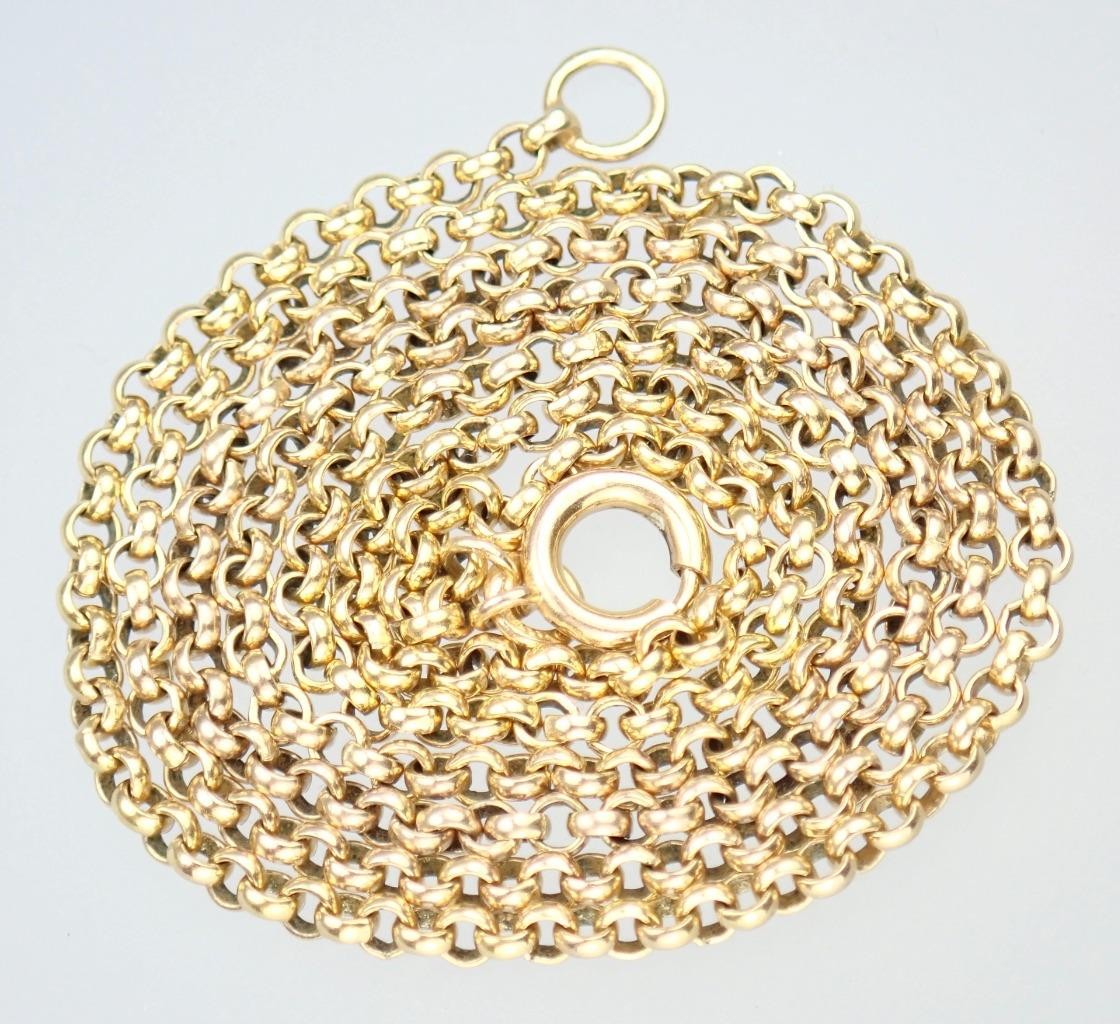 Glowing Vintage 16.5” Solid 9K Yellow Gold 2mm Belcher Chain Necklace 1990