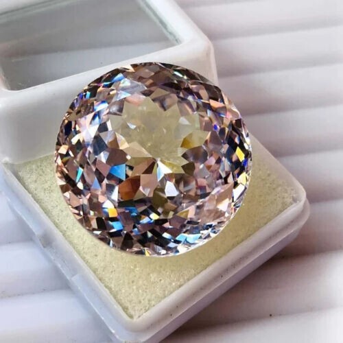 100 Ct+ Flawless Natural Combodian White Huge Zircon Round Cut Loose Gemstone