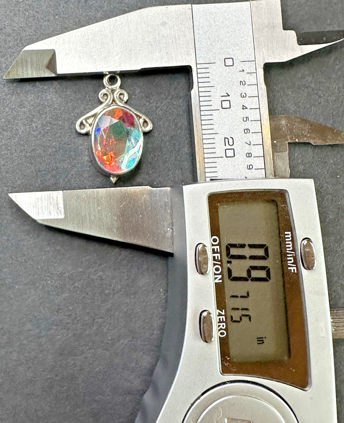 Shiny rainbow colored sparkly 925 pendant AS IS Read Condition