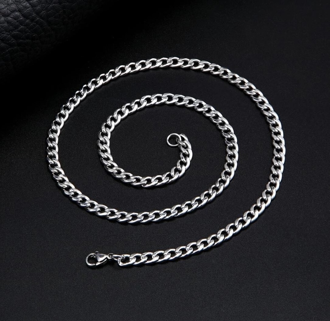 Stainless Steel 22 Inch 55 cm 2.1 mm Cuban Curb Chain