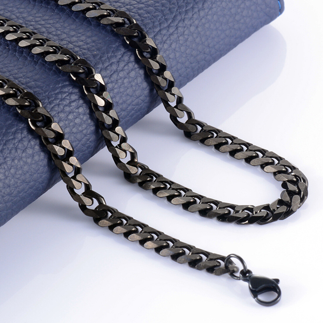 3/5/7/9/11mm Mens Cuban Curb Black Necklace Stainless Steel Link Chain 18″-30″