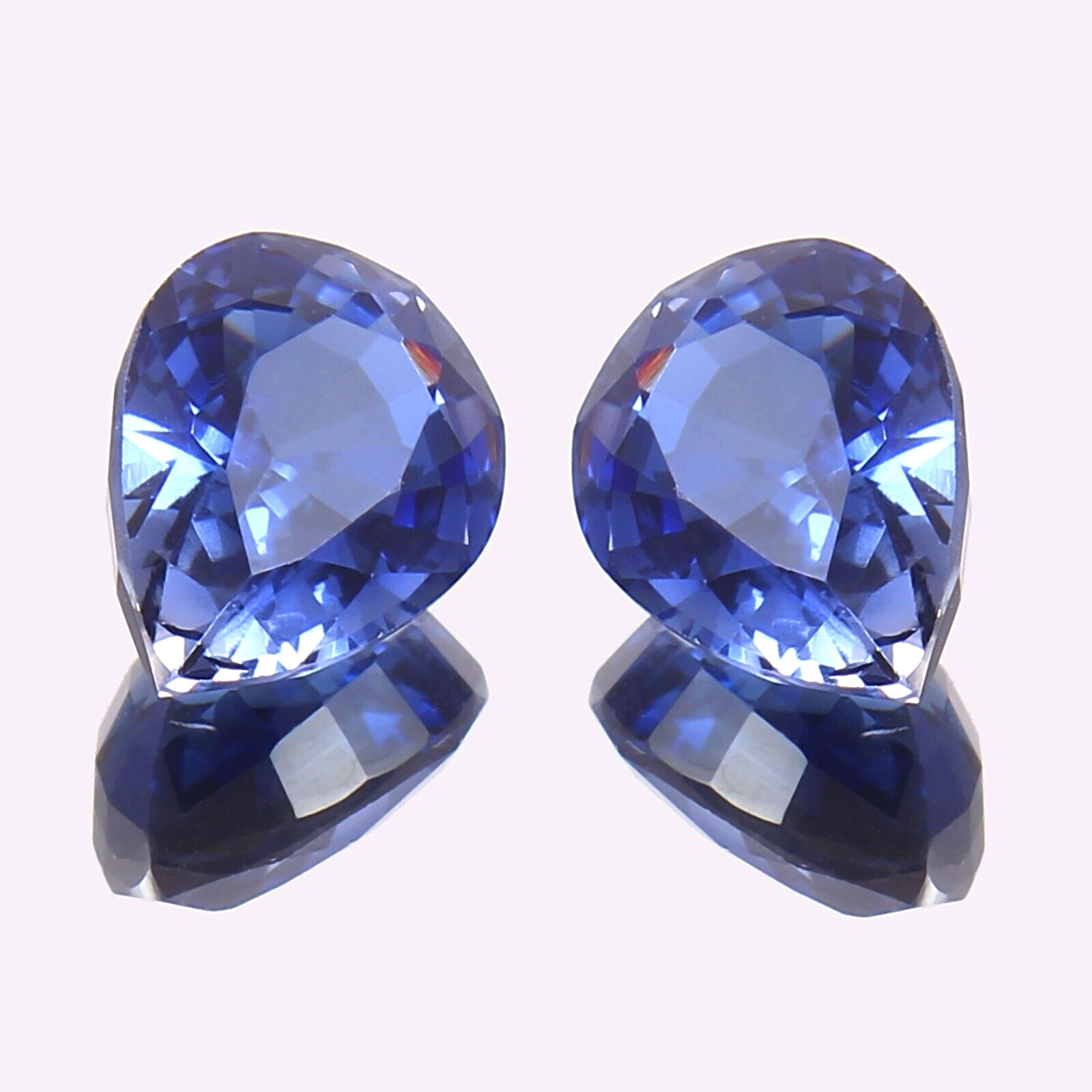 AAA Natural Flawless Ceylon Blue Sapphire Loose Pear Gemstone Cut Pair 9×7 MM
