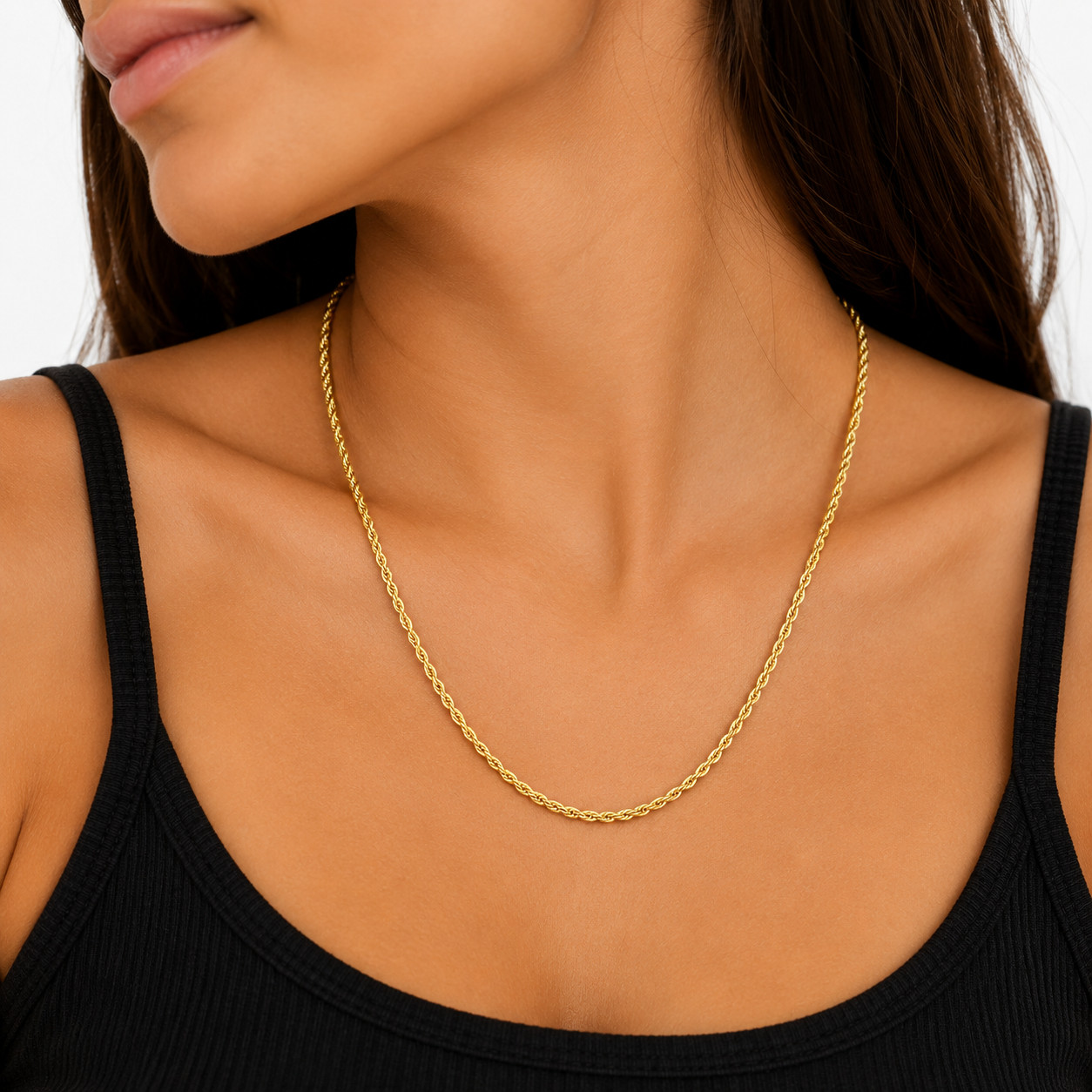 Italian 1/200 14k Yellow Gold Rope Chain Cadena Necklace Men Women 2 1/2mm 20 in