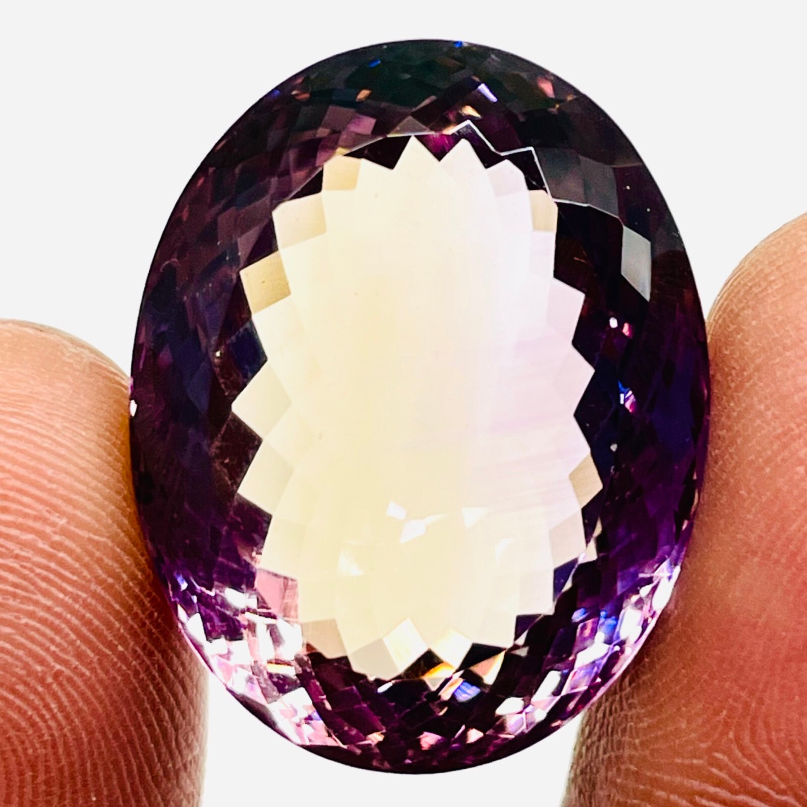 VVS 46 Cts Natural Bolivian Ametrine 25x20mm Oval Cut Untreated Loose Gemstone