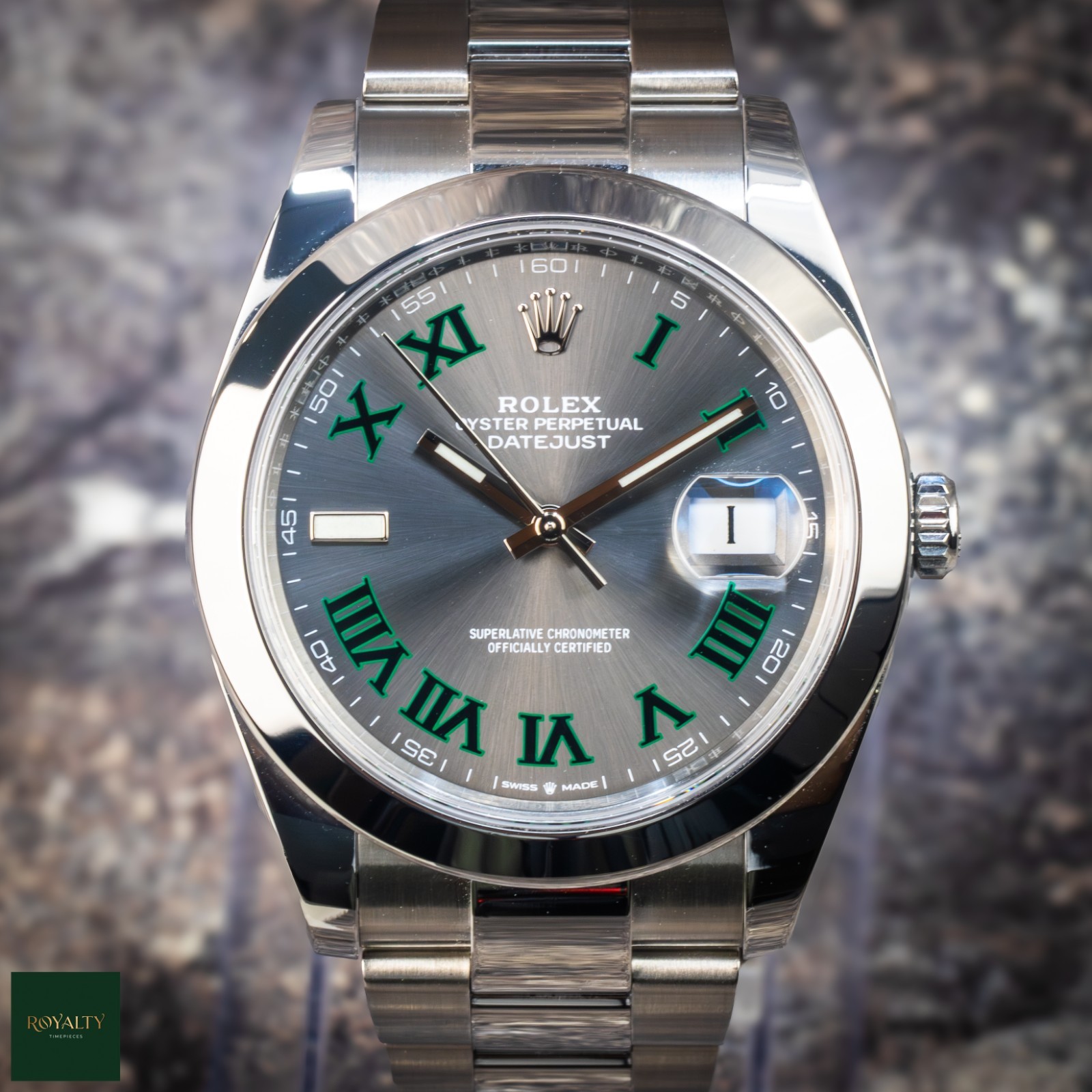 Rolex Datejust 41 126300 Wimbledon Dial Smooth Bezel Oyster 2023 Box & Papers
