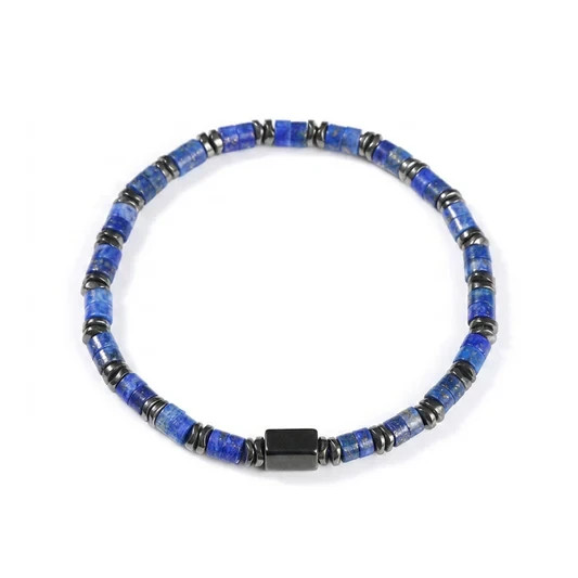 Genuine Lapis Lazuli Hematite Protection Bracelet Healing Energy Grounding Men