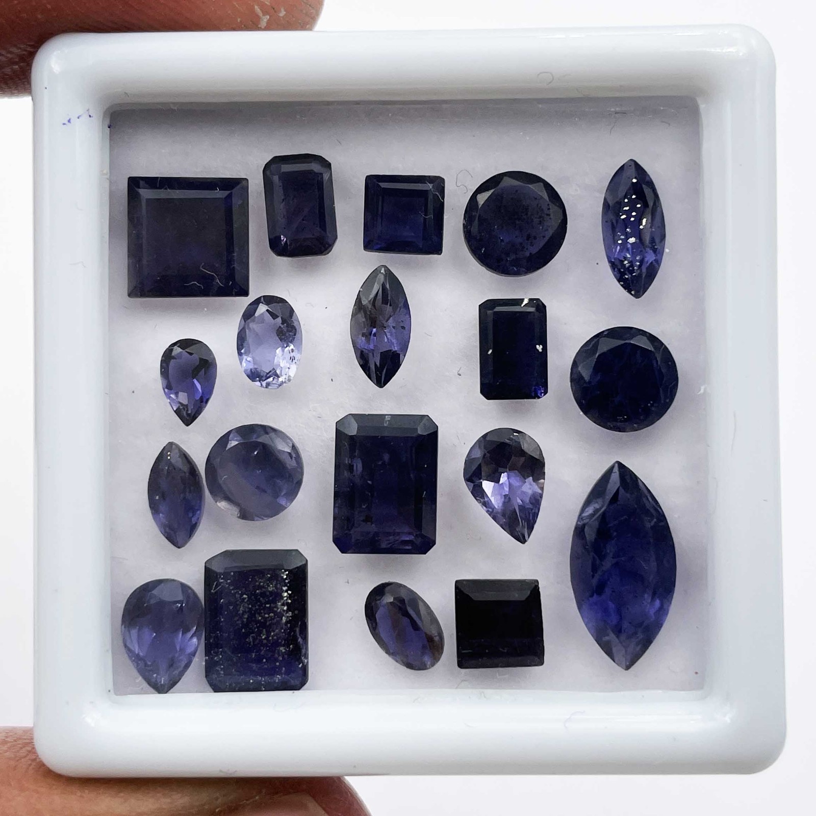 Natural Iolite Mix Shape Cut Loose Gemstone Lot 3-7 MM 69 Pcs 20 CT