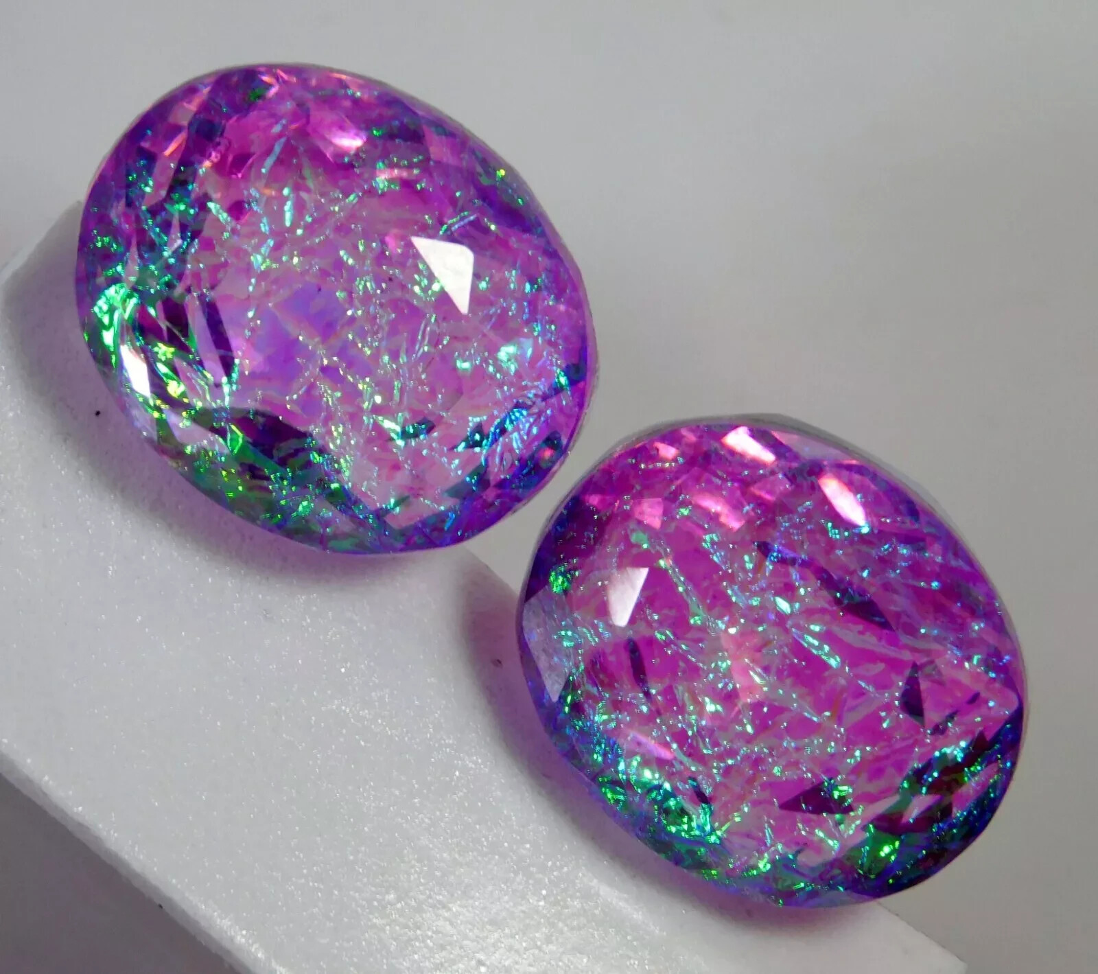 AAA+ Natural Pair of 80+ Ct Oval Cut Monarch Fire Opal Doublet Loose Gemstone