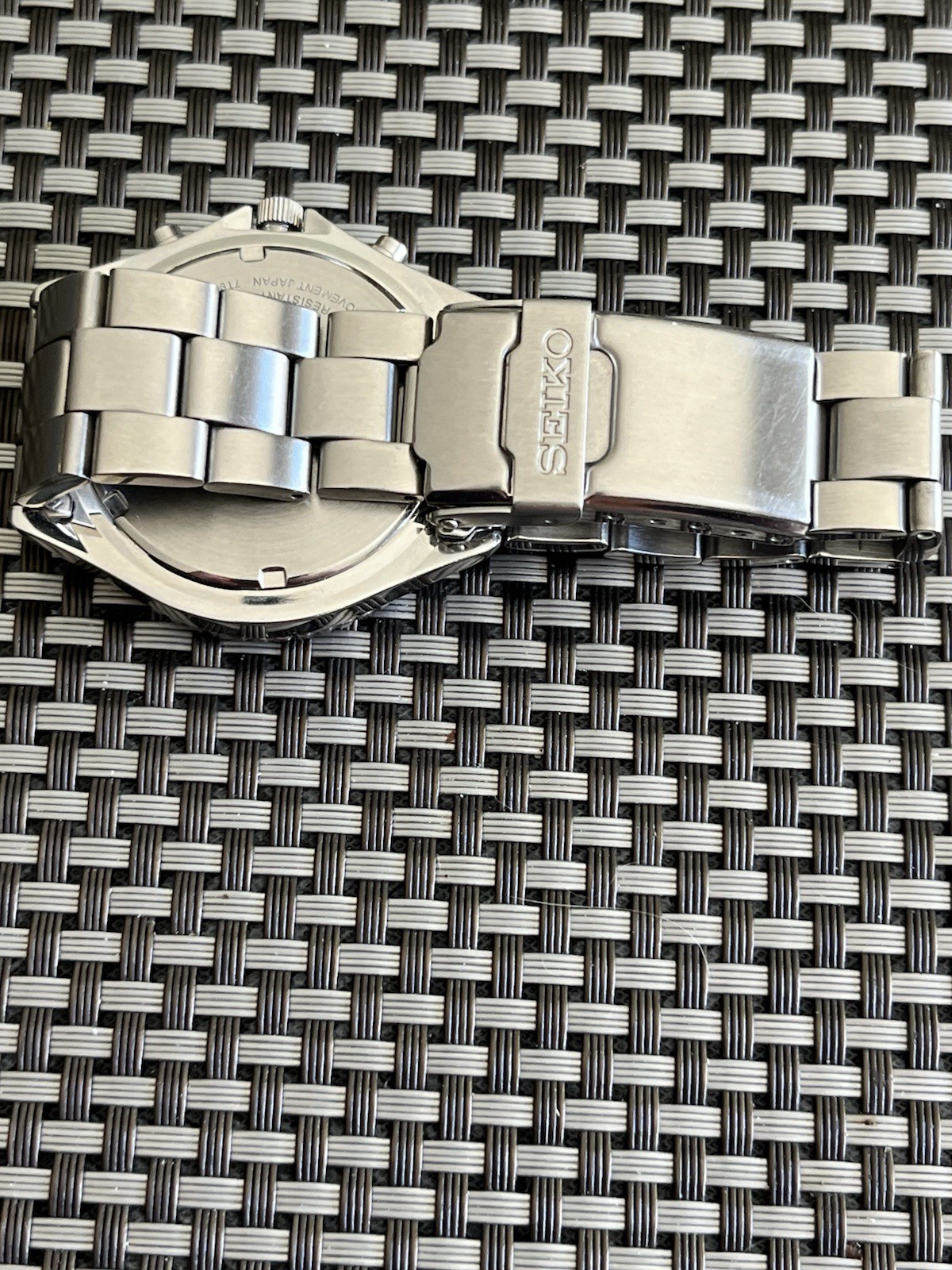 Seiko Flightmaster Chronograph Watch Men 40mm Black dial Steel Date New BatteryA