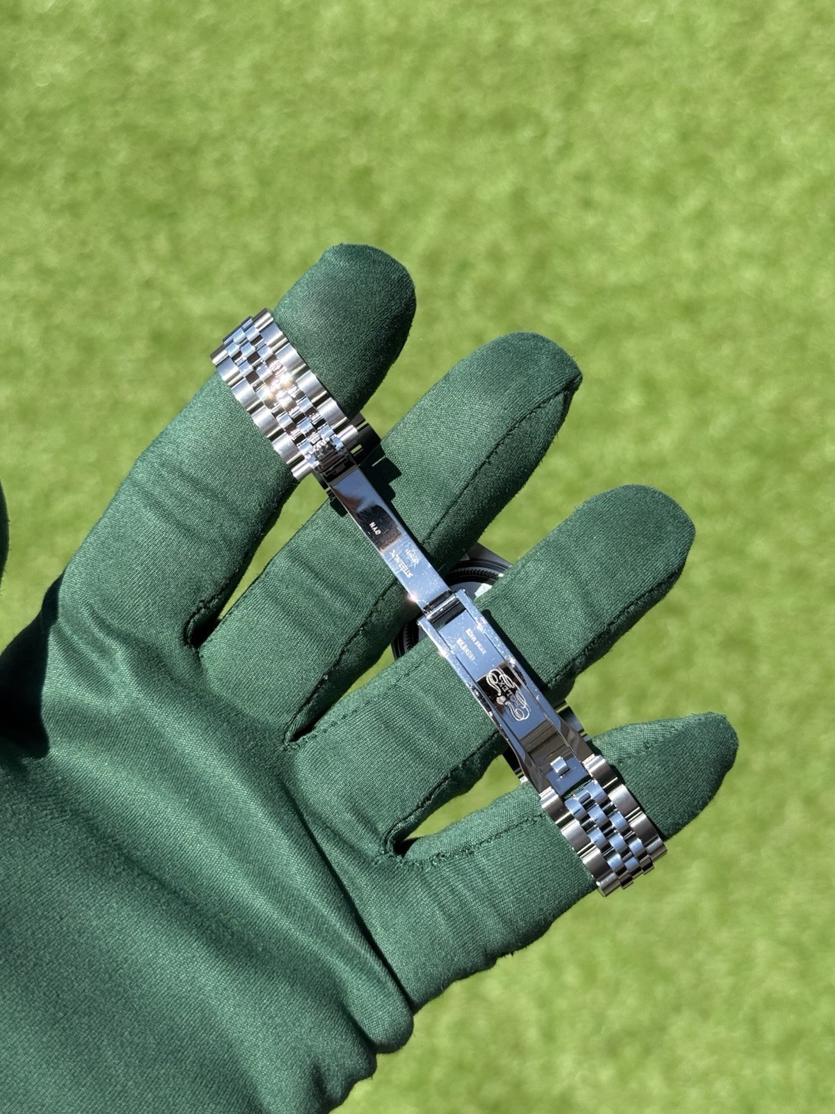 Ladies Rolex Datejust 28 18K WG Fluted Steel Jubilee Dark Grey Dial 279174 Box