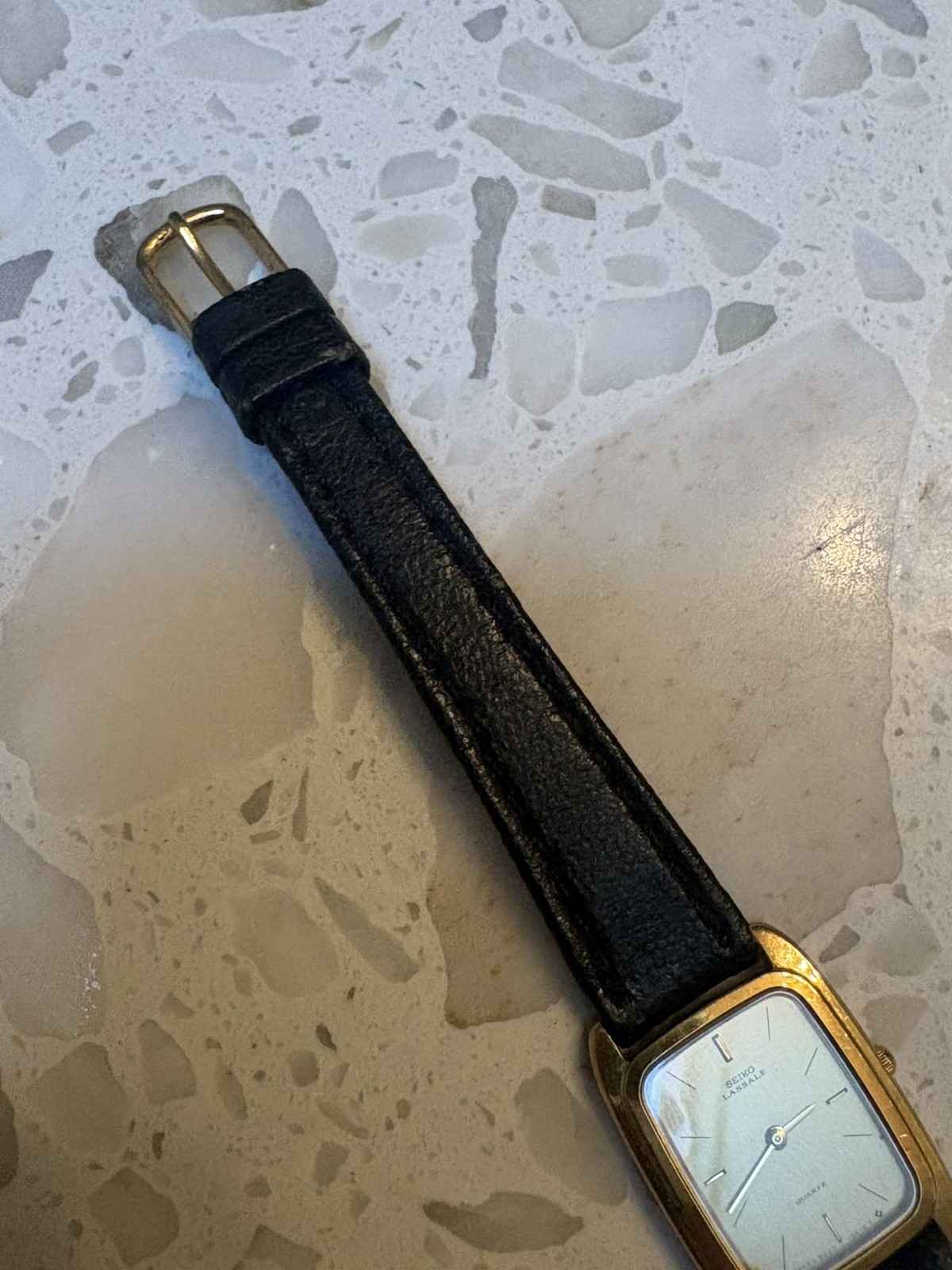 Rare Vintage Seiko Lassale 8420-6189 Ultra Thin Gold Tank Watch 1983 Quartz